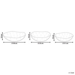 Beliani Set Of 3 Bowls Pinang Metal Brass - thumbnail 3