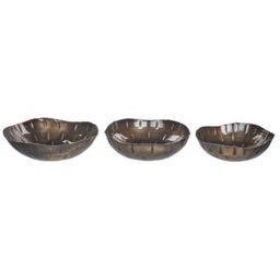 Beliani Set Of 3 Bowls Pinang Metal Brass