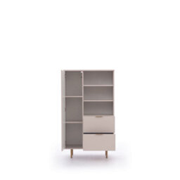 Arte Nubia Highboard Cabinet In Cashmere - Opulent Storage With Gold Accents - W800mm X H1400mm X D410mm - thumbnail 3