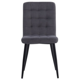 Living And Home Dining Chair Set Of 4 Dark Grey Frosted Velvet Dining Chairs Kitchen Accent Chair With Metal Legs - thumbnail 6