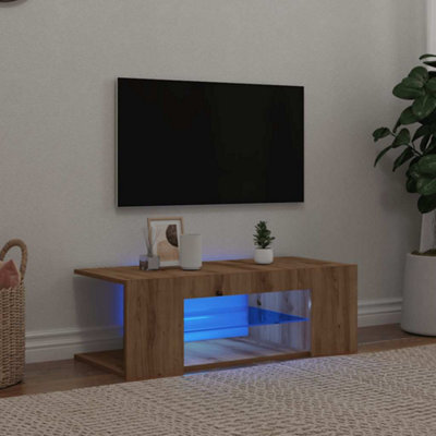 Berkfield Tv Cabinet With Led Lights Artisan Oak 90X39X30 Cm Engineered Wood - image 1