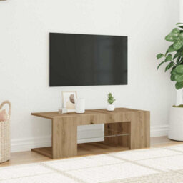 Berkfield Tv Cabinet With Led Lights Artisan Oak 90X39X30 Cm Engineered Wood - thumbnail 3