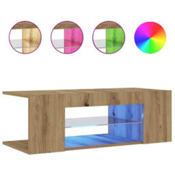 Berkfield Tv Cabinet With Led Lights Artisan Oak 90X39X30 Cm Engineered Wood - thumbnail 2