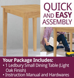 Hallowood Furniture Ledbury Small Dining Table In Light Oak Finish - thumbnail 7