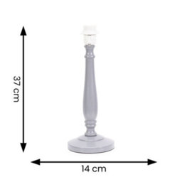 Valuelights Victoria Traditional Grey Wood Candlestick Table Lamp Base - thumbnail 4