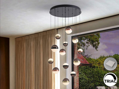 Luminosa Lighting Luminosa Orbes Cluster Pendant Ceiling 13 Light Black, Copper, Brass Led 3000K - Uk Stock - image 1