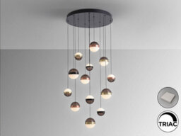Luminosa Lighting Luminosa Orbes Cluster Pendant Ceiling 13 Light Black, Copper, Brass Led 3000K - Uk Stock - thumbnail 4