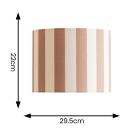 Valuelights Callie Colour Clash Natural & Brown Stripe Large Fabric Drum Lamp Shade And Bulb (D)29.5Cm - thumbnail 4