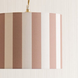 Valuelights Callie Colour Clash Natural & Brown Stripe Large Fabric Drum Lamp Shade And Bulb (D)29.5Cm - thumbnail 3