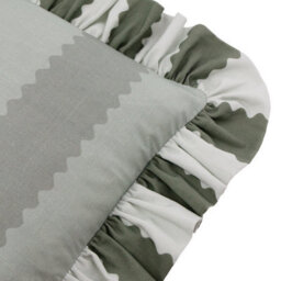 Wylder Birdie Stripe Ruffle Cushion Cover, Baygreen/mist, 45 X 45Cm - thumbnail 3