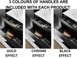 Impact Furniture Bathroom Cabinets Wall Hung Vanity With Basin Countertop 600mm Sink Tall Cabinet Tallboy Black Ribbed Fluted Adel - thumbnail 7
