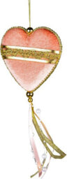 Shatchi Pink Heart Decorations 11X26Cm - 3Pcs Christmas Hanging Decorations - thumbnail 3