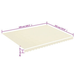 Walplus Replacement Fabric For Awning Garden Sun Shade Canopy Gazebo For Back Door, Porch, Patio Cream 4.5X3.5 M - thumbnail 6