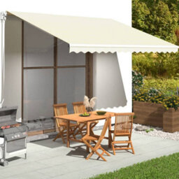 Walplus Replacement Fabric For Awning Garden Sun Shade Canopy Gazebo For Back Door, Porch, Patio Cream 4.5X3.5 M