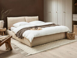Beliani Bed Boucle Vinay 180 X 200 Cm (Eu Super King) Light Beige - thumbnail 2