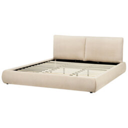 Beliani Bed Boucle Vinay 180 X 200 Cm (Eu Super King) Light Beige - thumbnail 5