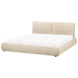 Beliani Bed Boucle Vinay 180 X 200 Cm (Eu Super King) Light Beige - thumbnail 4