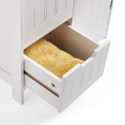 Vonhaus Bathroom Storage Cabinet, White Freestanding Bathroom Cupboard With 4 Drawers, Shaker Tongue & Groove Design, Holbrook - thumbnail 7