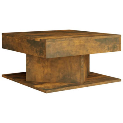 Vidaxl Coffee Table Smoked Oak 57X57X30 Cm Engineered Wood - image 1
