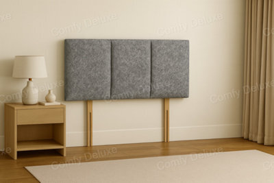 Comfy Deluxe Silver Coniston Velvet 3 Panel  6Ft Superking  Headboard 20Inch