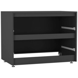 Urbn-Living Urbnliving 60Cm Height 2 Drawer Black Chest Dresser Sideboard Storage Cabinet Unit W/ Adjustable Feet Bedroom - thumbnail 6