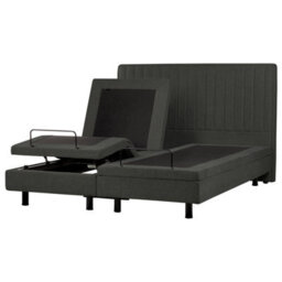 Beliani Adjustable Bed Fabric Castellan 180 X 200 Cm (Eu Super King) Dark Grey - thumbnail 6