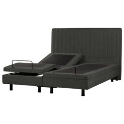 Beliani Adjustable Bed Fabric Castellan 180 X 200 Cm (Eu Super King) Dark Grey - thumbnail 1