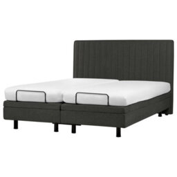 Beliani Adjustable Bed Fabric Castellan 180 X 200 Cm (Eu Super King) Dark Grey - thumbnail 7