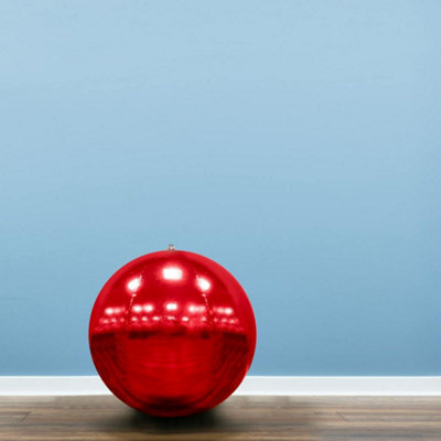 Christmas Tree World 60Cm Metallic Red Inflatable Mirror Ball - image 1