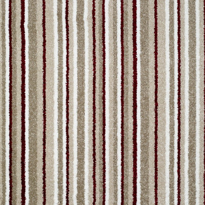 Banquet Stripes And Plains Bleach Cleanable Carpet By Remland (Chilli Stripe, 2M X 4M) - image 1