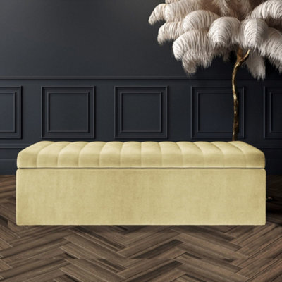 Safar 120Cm Wide Ottoman Storage Box - Cream Naples Ottoman Box With Storage - image 1