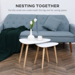 Wyld Haus Nolura Wood White Set Of 2 Nesting Side Tables With Solid Wood Legs - thumbnail 5