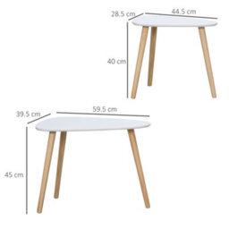 Wyld Haus Nolura Wood White Set Of 2 Nesting Side Tables With Solid Wood Legs - thumbnail 4
