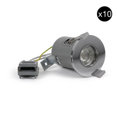 10 Pack - Polished Chrome Gu10  Fire Rated Downlight - Ip65 - Se Home - image 1