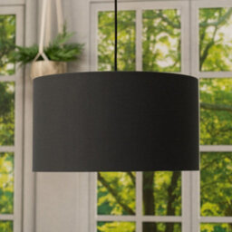 Valuelights Reni Charcoal Fabric Drum Ceiling Lamp Shade (D)45Cm - thumbnail 3