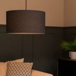 Valuelights Reni Charcoal Fabric Drum Ceiling Lamp Shade (D)45Cm - thumbnail 4