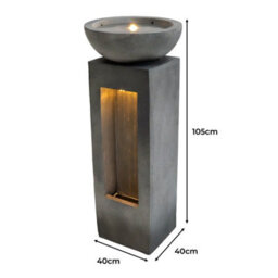 MonsterShop Outdoor Water Feature Garden Fountain Led Plug-In Pump Serenity Falls - thumbnail 5