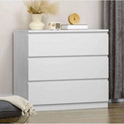 Chest Of Drawers 3 Dresser Bedroom Storage Unit Cabinet Handleless - thumbnail 1