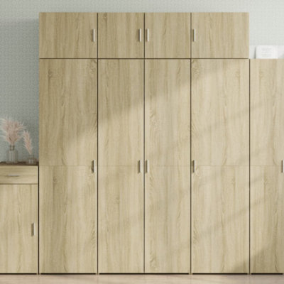 Berkfield Storage Cabinet Sonoma Oak 80X42.5X225 Cm Engineered Wood - image 1