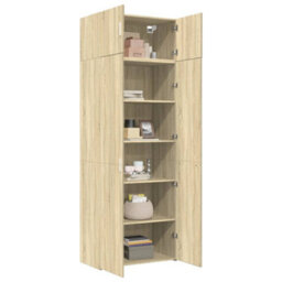 Berkfield Storage Cabinet Sonoma Oak 80X42.5X225 Cm Engineered Wood - thumbnail 3