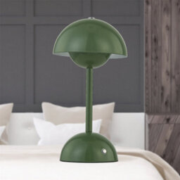 First Choice Lighting Eleanor - Sage Green Led Rechargeable Touch Table Lamp - thumbnail 4