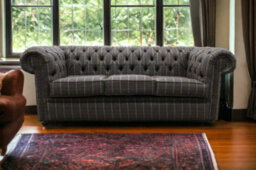 Chesterfield Arnold 3 Seater Sofa Settee Balmoral Fir Wool Tartan Check In Classic Style - thumbnail 4