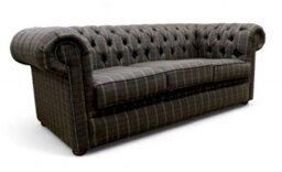 Chesterfield Arnold 3 Seater Sofa Settee Balmoral Fir Wool Tartan Check In Classic Style - thumbnail 3