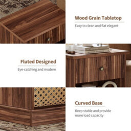 Nightstand With Drawer Open Shelf Bedside Table Side Table Living Room Bedroom - thumbnail 3
