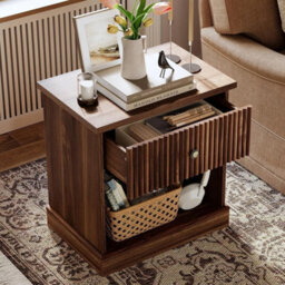 Nightstand With Drawer Open Shelf Bedside Table Side Table Living Room Bedroom - thumbnail 5