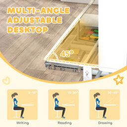 Aiyaplay Kids Desk, Study Desk For Kids Height Adjustable With Tilt-Desktop - thumbnail 5