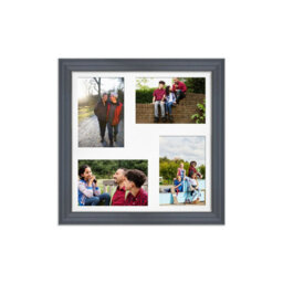 AK Frames 12X12 Dark Grey Classic Multi Photo Frame With White Mount - Holds 4 Apertures (4X) 6X4 Photos - thumbnail 1