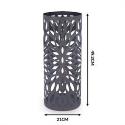 Round Metal Umbrella Stand In Grey - thumbnail 4