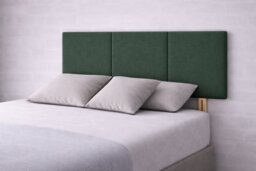 "Urban Textures - Elba Luxury 20"" High Boucle Fabric Upholstered Headboard - Green"
