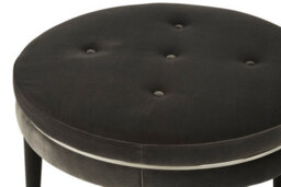 Orsina Black Velvet Footstool With Gold Stainless Steel Trim,footrest With Rubberwood Feet,modern Fabric Pouffe - thumbnail 4